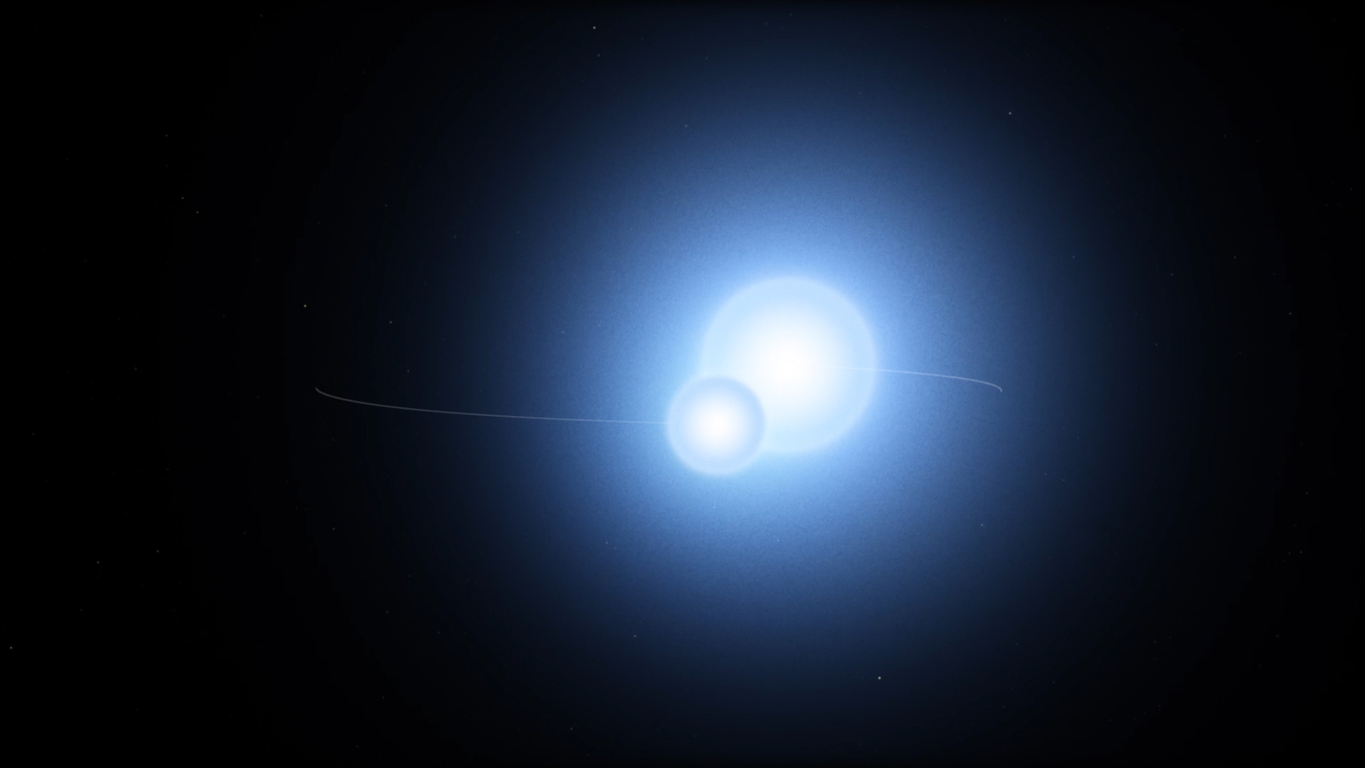 This animation illustrates a preliminary model of the Thuban system, now known to be an eclipsing binary thanks to data from NASA’s Transiting Exoplanet Survey Satellite (TESS). The stars orbit every 51.4 days at an average distance slightly greater than Mercury’s distance from the Sun. We view the system about three degrees above the stars’ orbital plane, so they undergo mutual eclipses, but neither is ever completely covered up by its partner. The primary star is 4.3 times bigger than the Sun and has a surface temperature around 17,500 degrees Fahrenheit (9,700 C), making it 70% hotter than our Sun. Its companion, which is five times fainter, is most likely half the primary’s size and 40% hotter than the Sun. Thuban, also called Alpha Draconis, is located about 270 light-years away in the northern constellation Draco.Credit: NASA's Goddard Space Flight Center/Chris Smith (USRA)Watch this video on the NASA.gov Video YouTube channel.