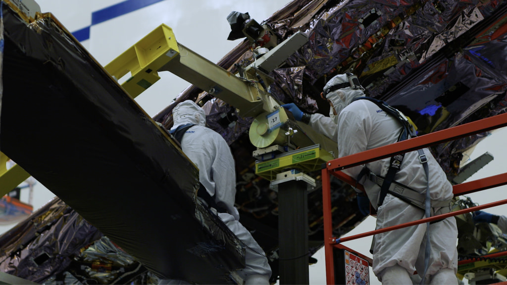 B-roll footage of the first half the James Webb Space Telescope's AFT UPS Final Stow.