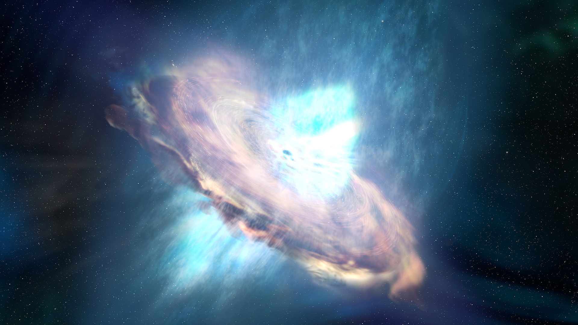 Explore the unusual eruption of 1ES 1927+654, a galaxy located 236 million light-years away in the constellation Draco. A sudden reversal of the magnetic field around its million-solar-mass black hole may have triggered the outburst.Credit: NASA’s Goddard Space Flight Center Music: "Water Dance" and "Alternate Worlds" from Universal Production MusicWatch this video on the NASA Goddard YouTube channel.Complete transcript available.