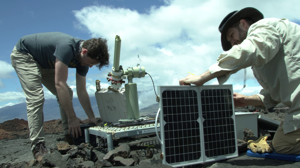 Researchers in volcanic regions. Footage from GIFT in Hawaii.