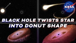 Link to Recent Story entitled: Hubble Finds Hungry Black Hole Twisting Captured Star Into Donut Shape