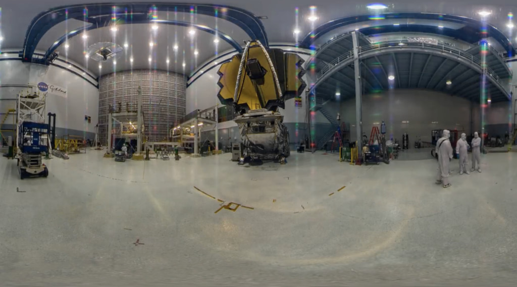 This 360 video was taken before the James Webb Space Telescope left NASA's Goddard Space Flight Center in Greenbelt, Maryland, in May 2017.  