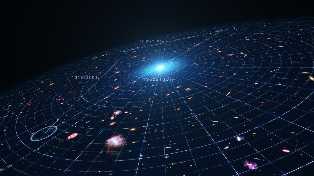 Animation illustrating the accelerating expansion of the universe.