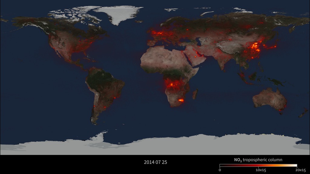 Preview Image for Nitrogen Dioxide from Aura/OMI, 2013-2014