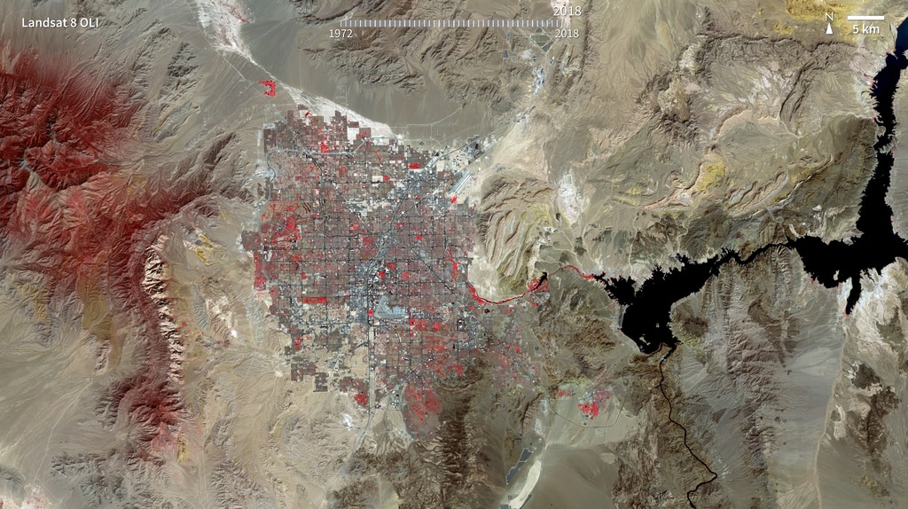 Animation of timeseries of Landsat data of Las Vegas