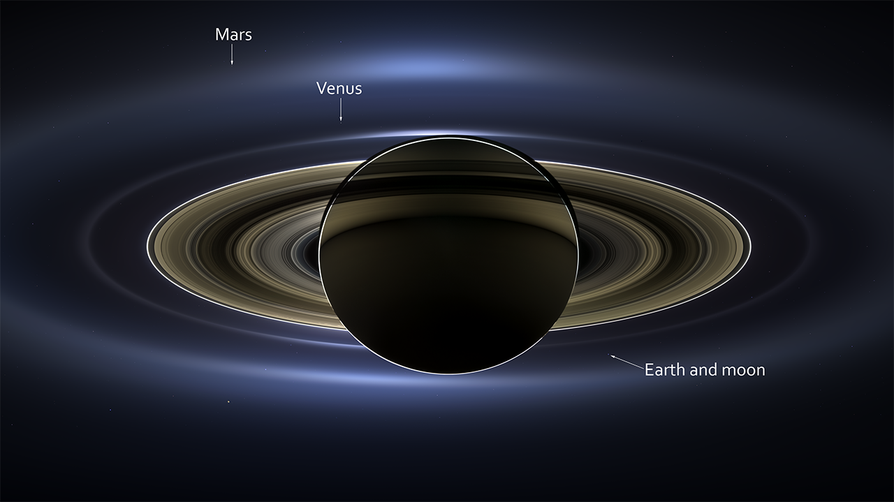NASA's Cassini spacecraft provides new view of Saturn and Earth.