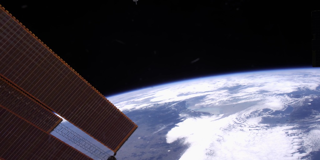 Footage from a 4k video camera on ISS