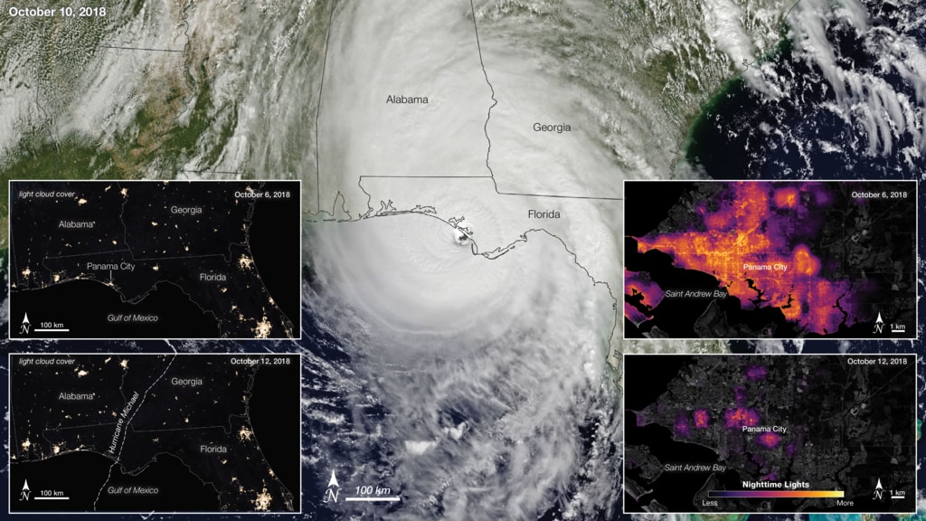 Hurricane Michael from VIIRS and GOES-16