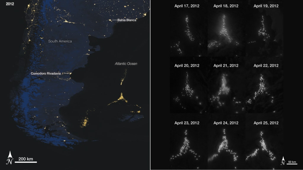 Squid fishing captured by VIIRS