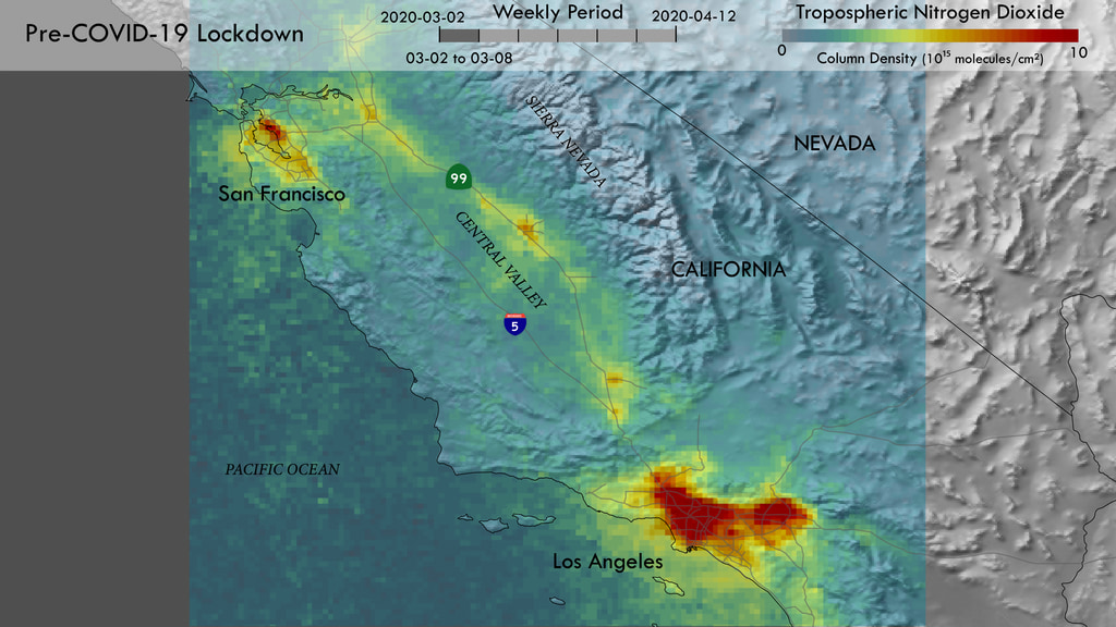 Preview Image for New-Generation Satellite Observations Monitor Air Pollution During COVID-19 Lockdown Measures in California