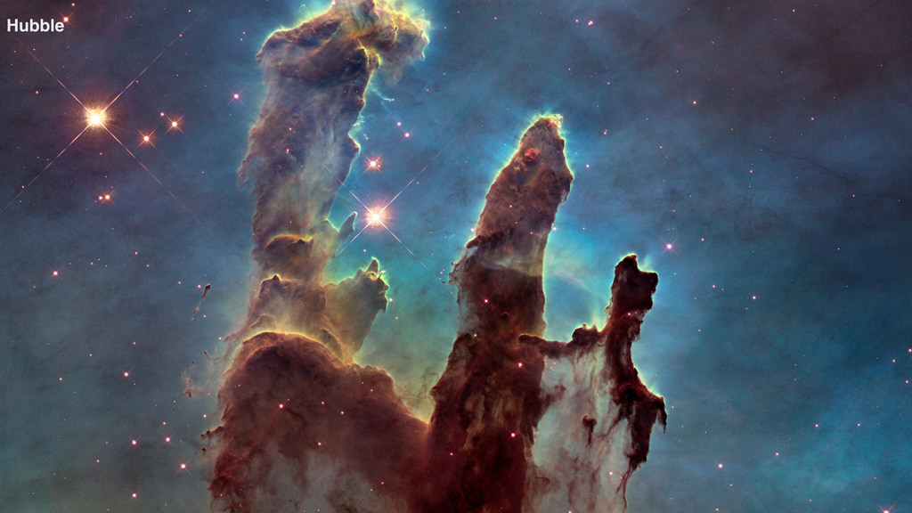Comparison of the Pillars ofCreation; Hubble vs Webb