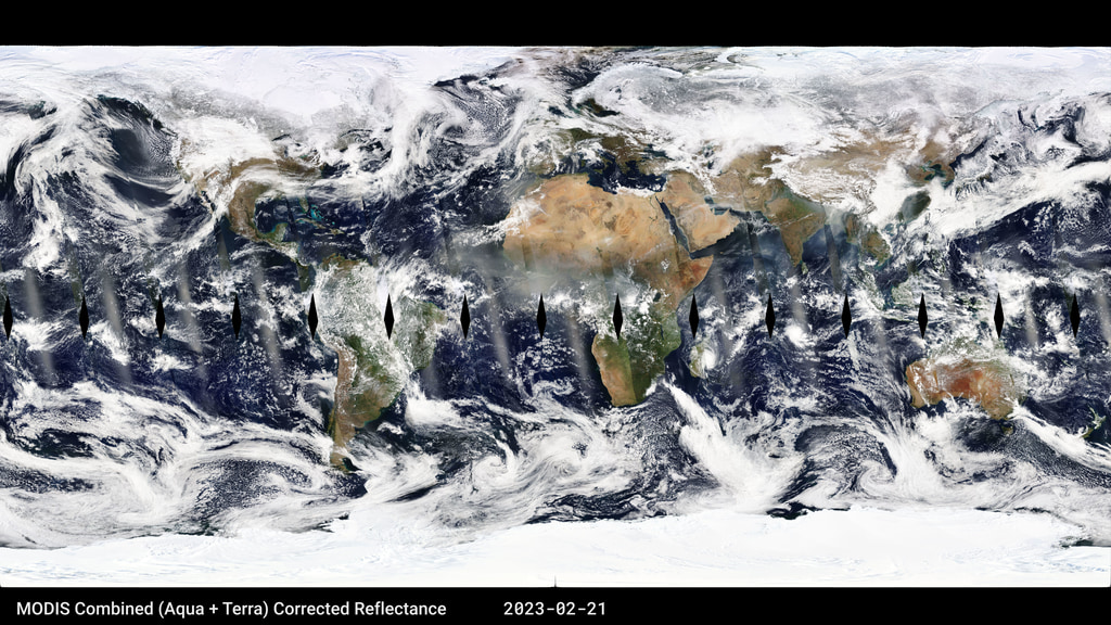 A year-long true color global animation of MODIS corrected reflectance.